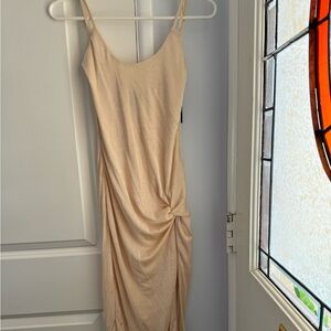 Buttercream slit dress